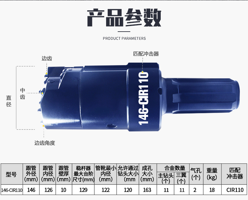 米数多潜孔钻头 提供高中低风压潜孔钻头 潜孔冲击器 等优质采掘钻具