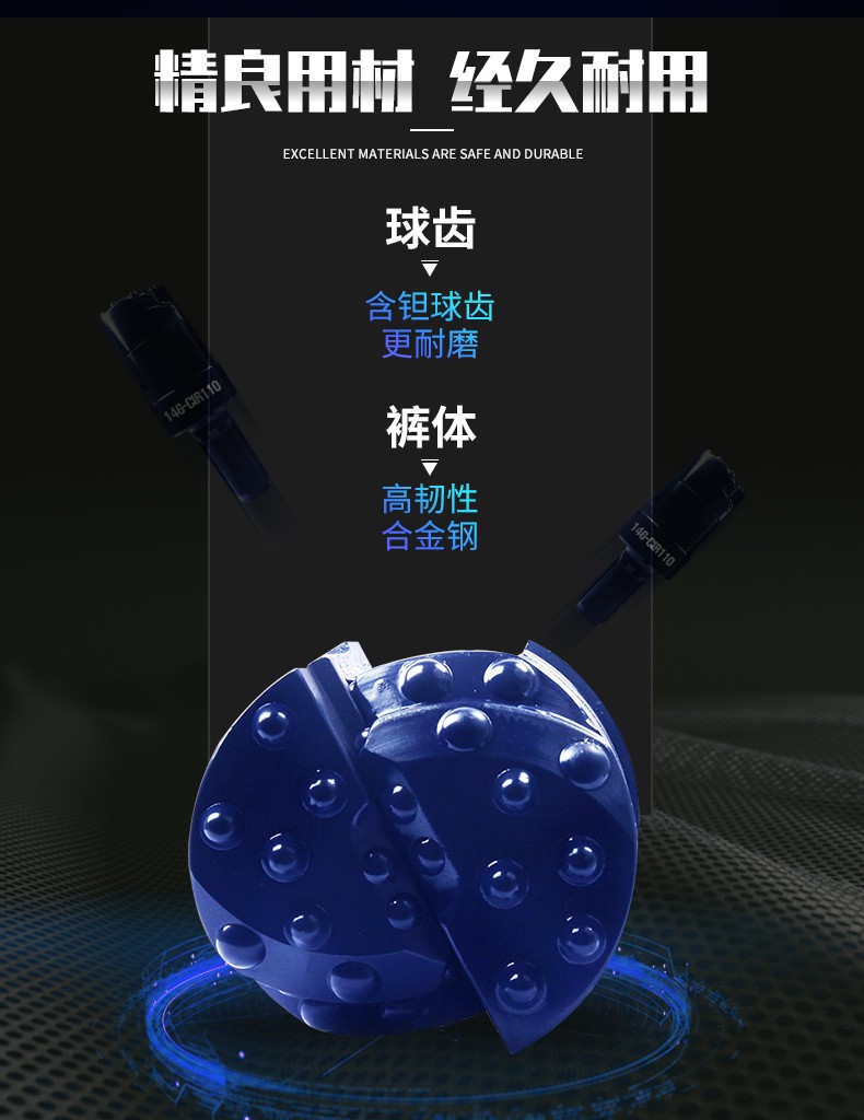 米数多潜孔钻头 提供高中低风压潜孔钻头 潜孔冲击器 等优质采掘钻具