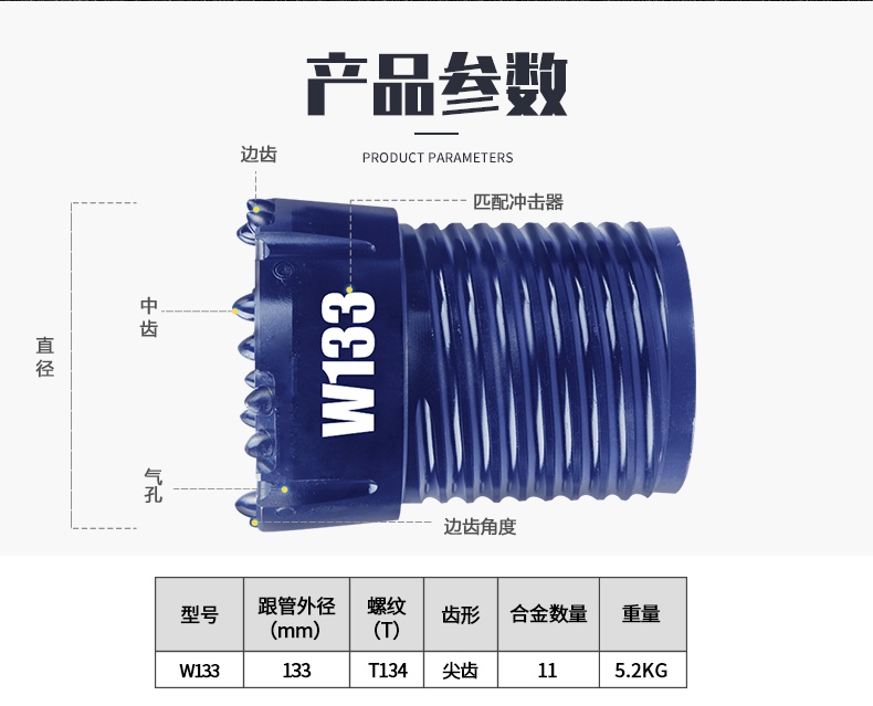 米数多潜孔钻头 提供高中低风压潜孔钻头 潜孔冲击器 等优质采掘钻具