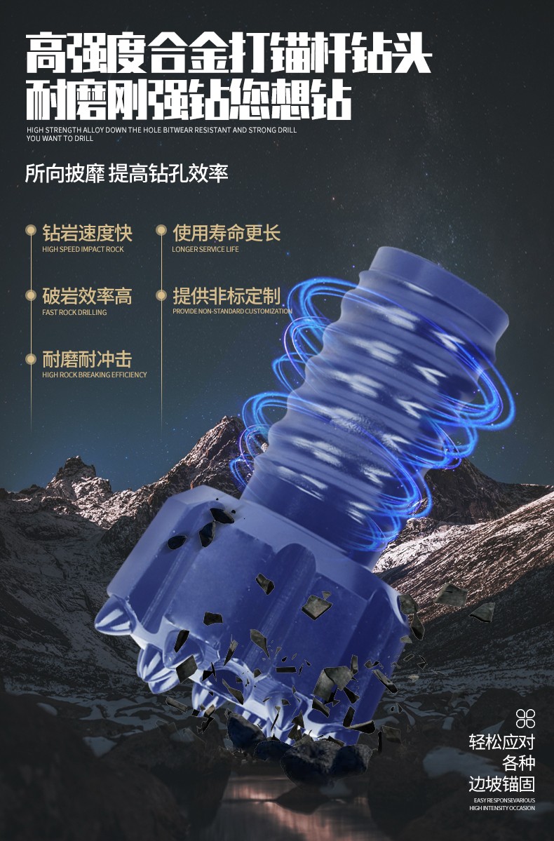 米数多潜孔钻头 提供高中低风压潜孔钻头 潜孔冲击器 等优质采掘钻具