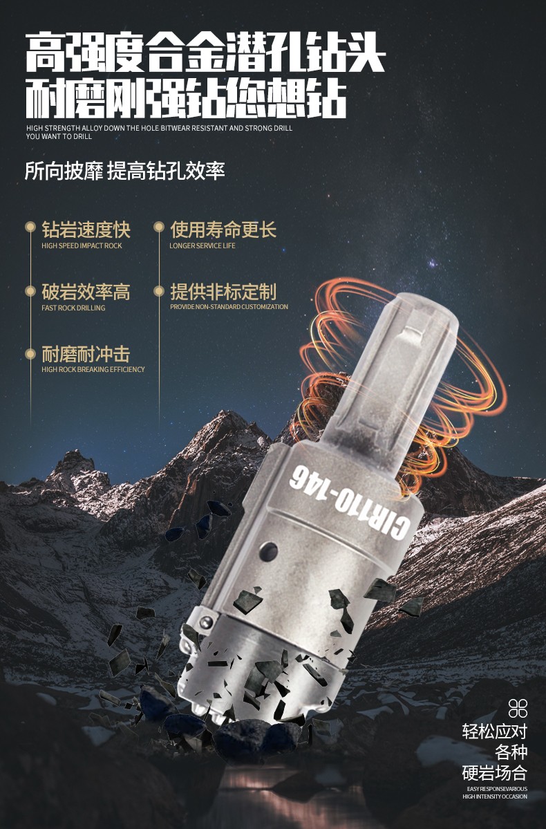 米数多潜孔钻头 提供高中低风压潜孔钻头 潜孔冲击器 等优质采掘钻具