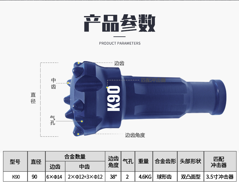 米数多潜孔钻头 提供高中低风压潜孔钻头 潜孔冲击器 等优质采掘钻具