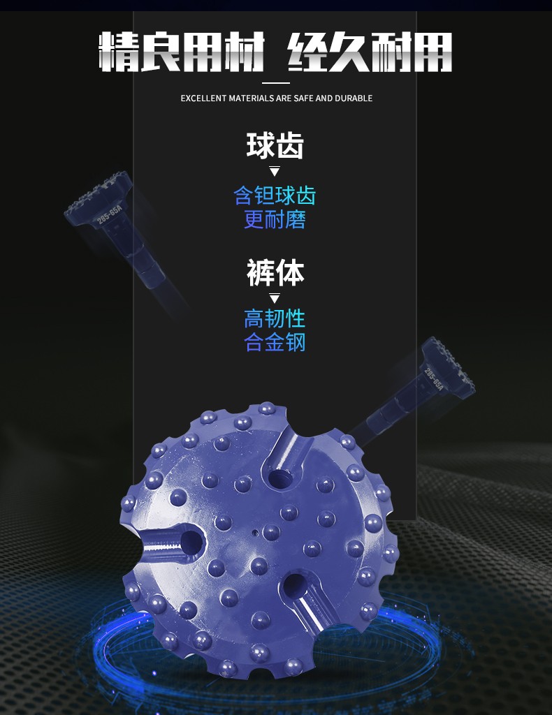 米数多潜孔钻头 提供高中低风压潜孔钻头 潜孔冲击器 等优质采掘钻具