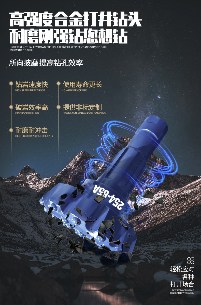 米数多潜孔钻头 提供高中低风压潜孔钻头 潜孔冲击器 等优质采掘钻具
