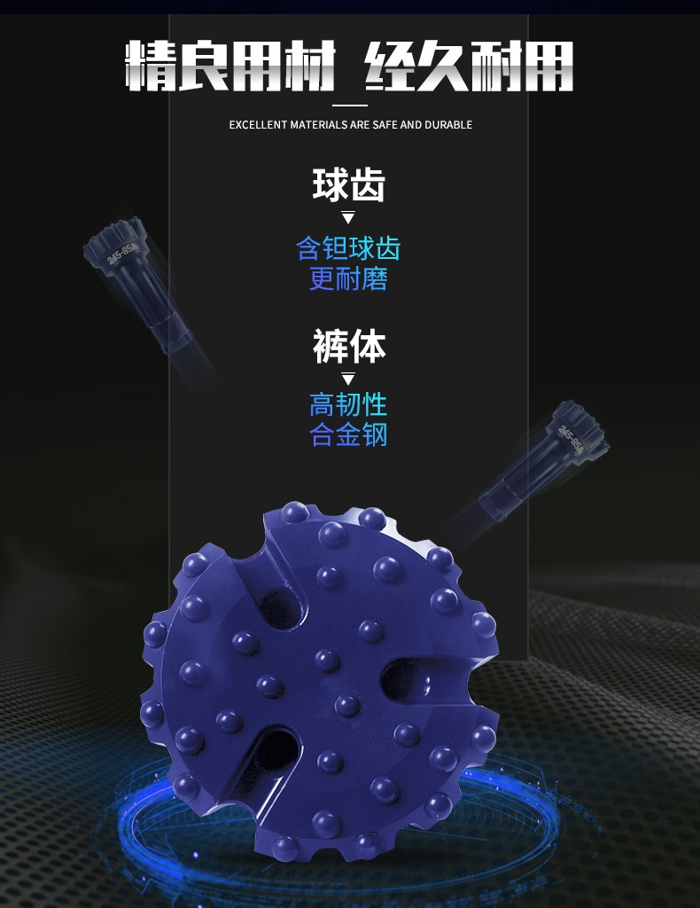 米数多潜孔钻头 提供高中低风压潜孔钻头 潜孔冲击器 等优质采掘钻具