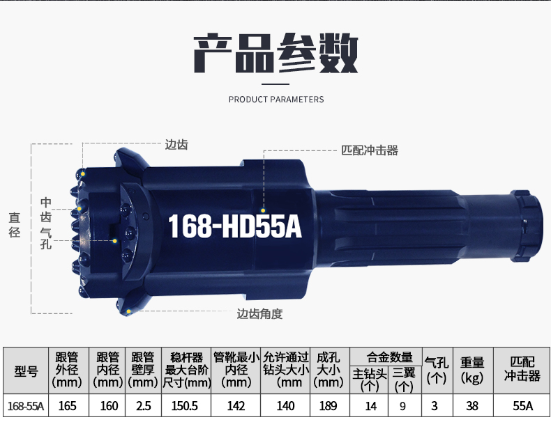 米数多潜孔钻头 提供高中低风压潜孔钻头 潜孔冲击器 等优质采掘钻具