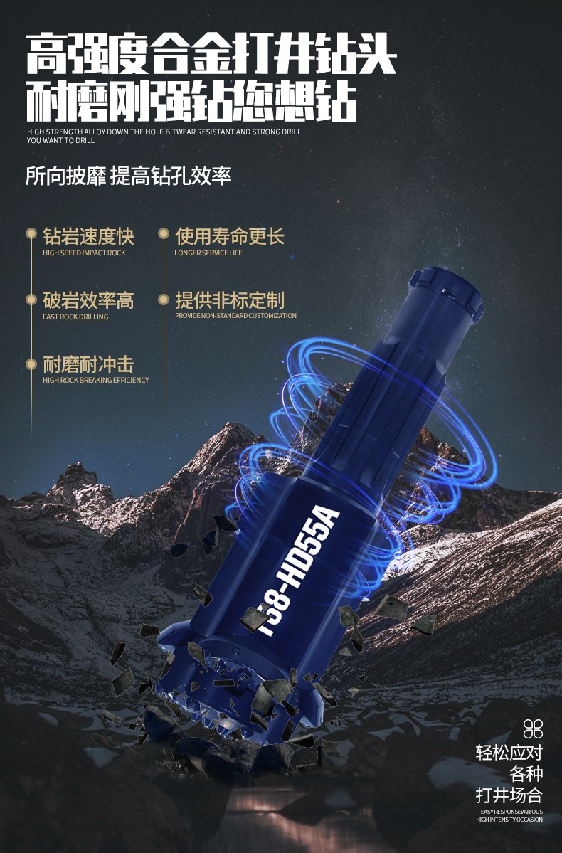 米数多潜孔钻头 提供高中低风压潜孔钻头 潜孔冲击器 等优质采掘钻具